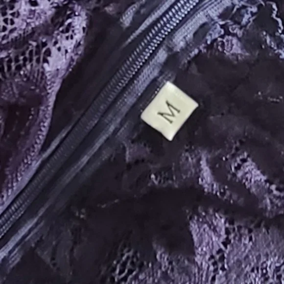 Shein Navy Blue Belted Lace Illusion Neckline Jumpsuit - Picture 7 of 7